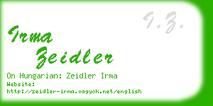 irma zeidler business card